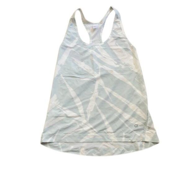 GapFit Pale Mint and White Patterned Racerback Running Tank Top - XS - Picture 1 of 4